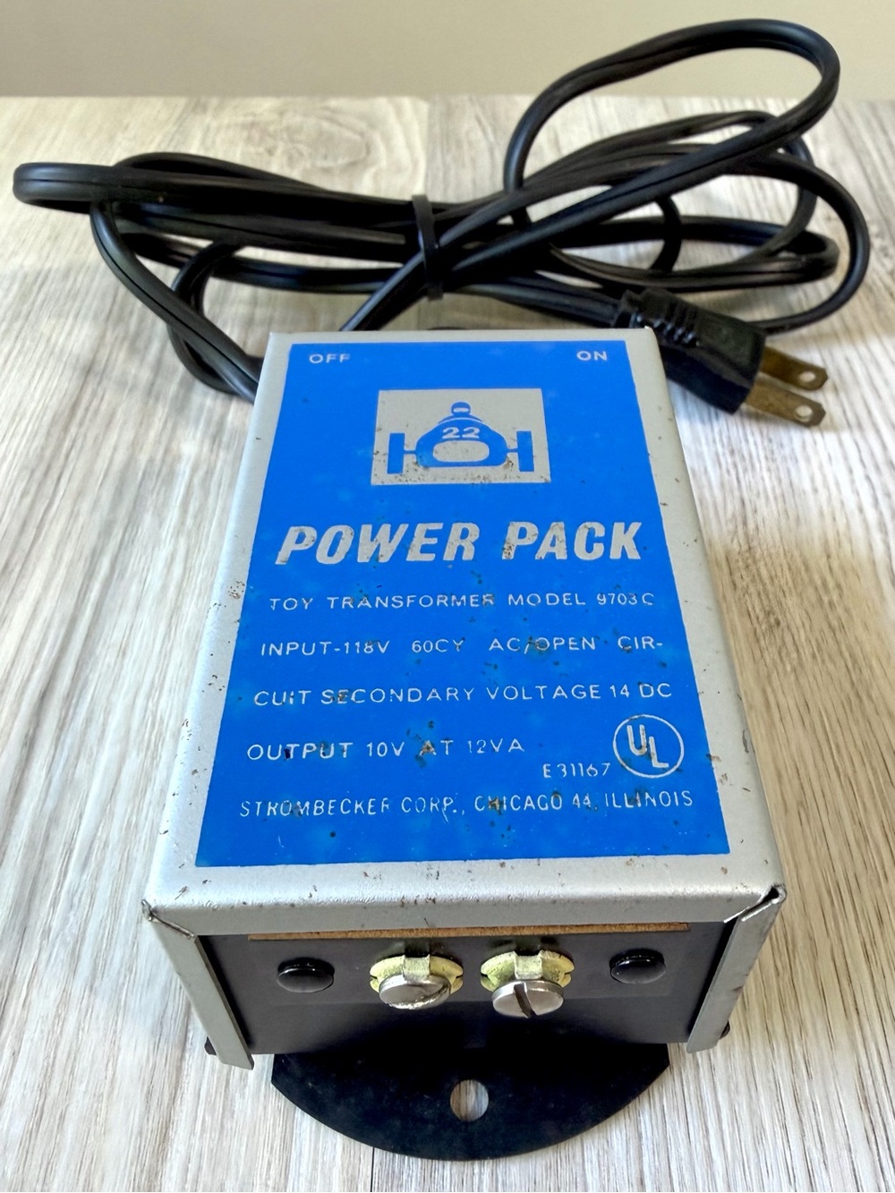 Vintage Strombecker Power Pack Slot Car Toy Transformer Model 9703C WORKS